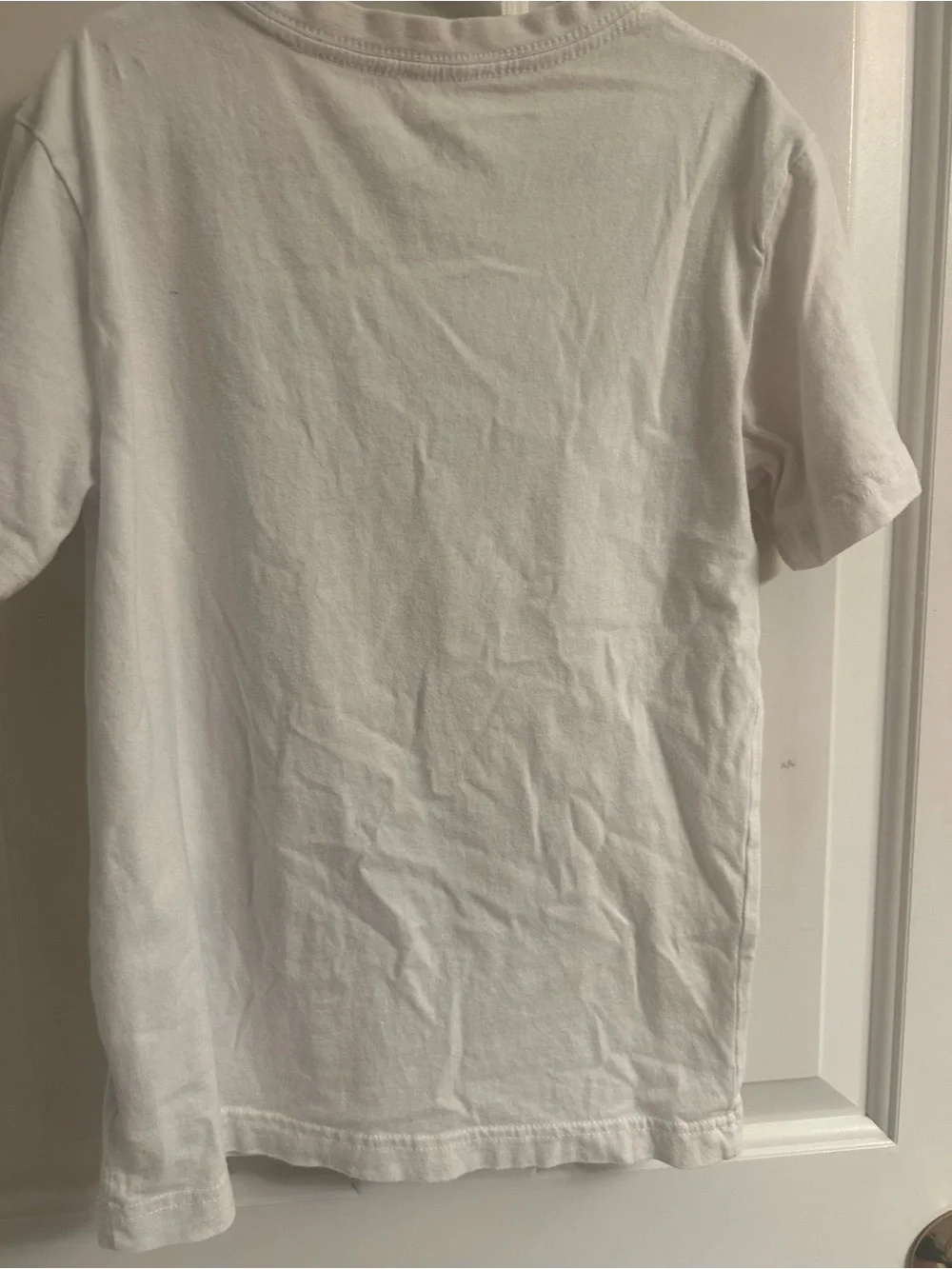 Boys Jordan White Short Sleeve Tee with Gray Graphic and Red Jumpman